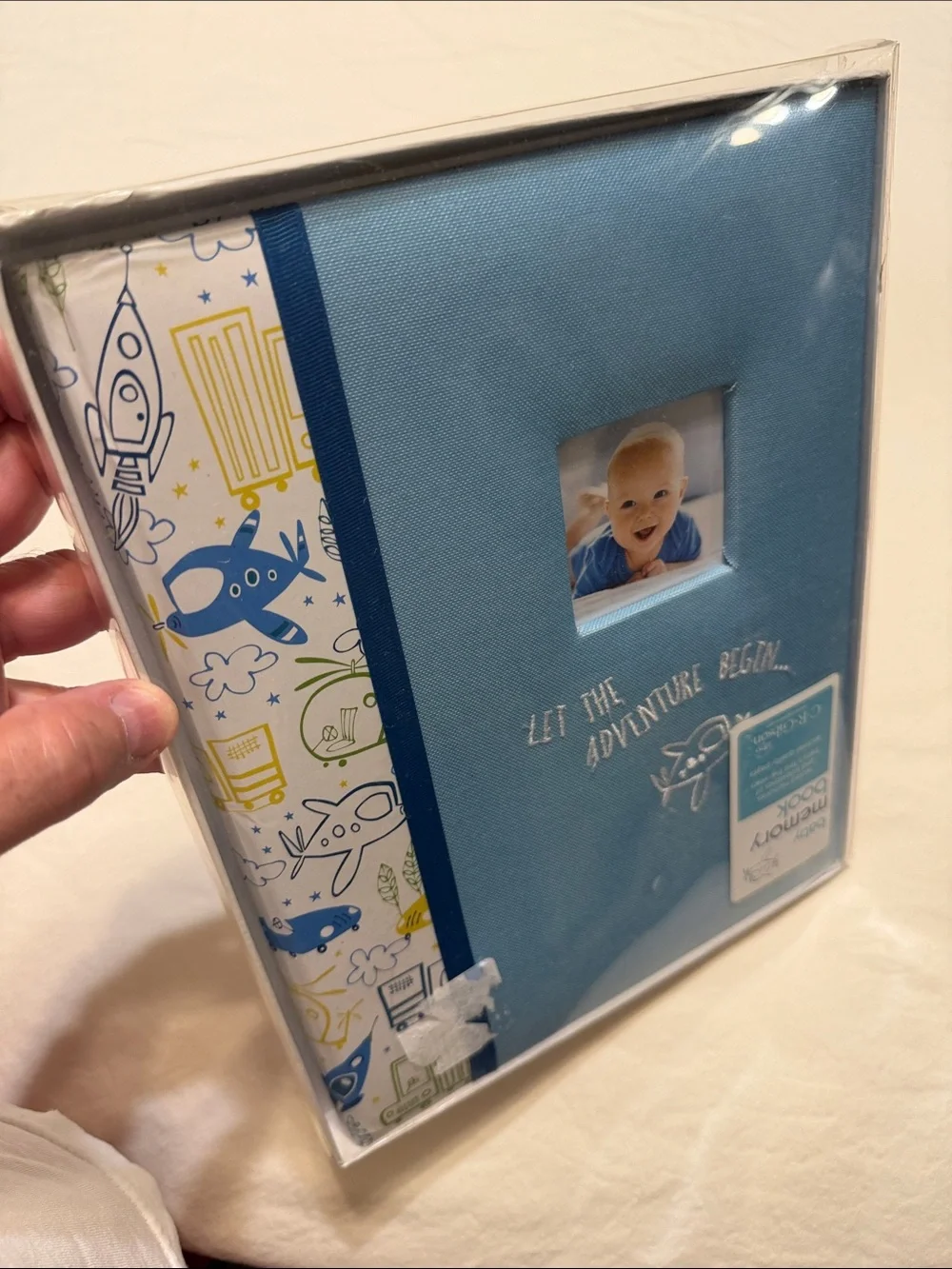 Blue 'Let the Adventure Begin' Baby Memory Book